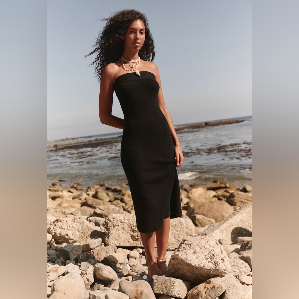 Free people ravena strapless sweater midi dress